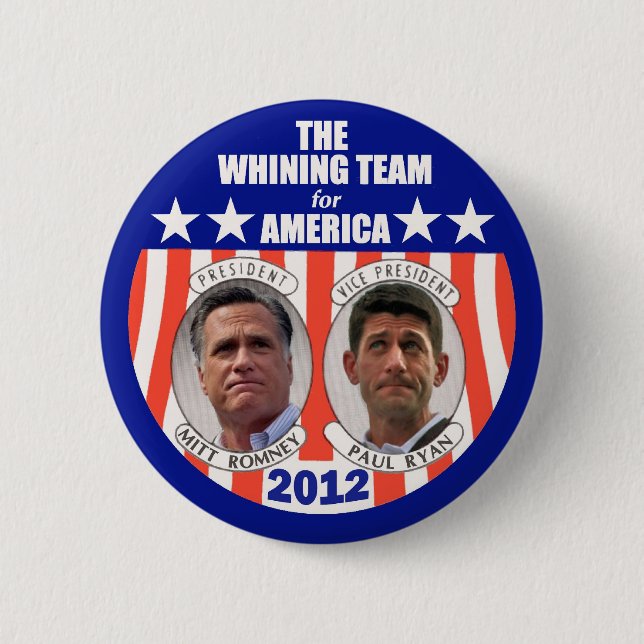 Das jammernde Team für Amerika: Romney u. Ryan Button (Vorderseite)
