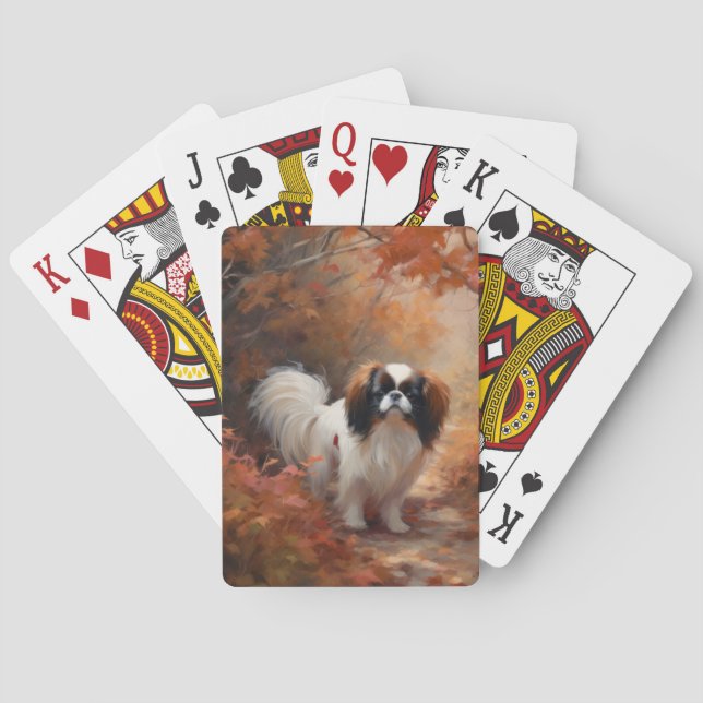 Das japanische Kinn im Herbst Inspiriere Spielkarten (Rückseite)