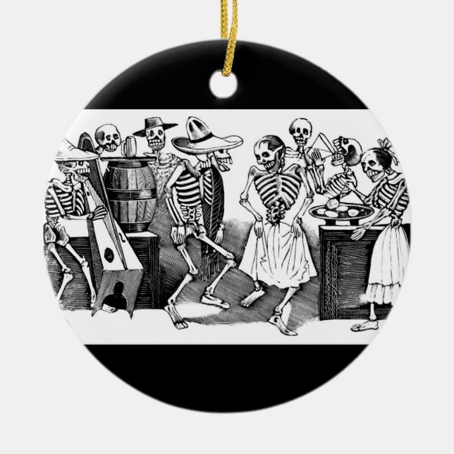 "Das Jarabe in der anderen Welt tanzend " Keramik Ornament (Vorne)