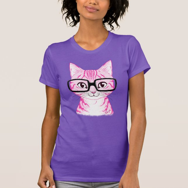 Das Jersey-T-Shirt der Hand gezeichneten Nerdy T-Shirt (Vorderseite)