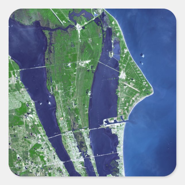 Das John F Kennedy Space Center Quadratischer Aufkleber (Vorderseite)