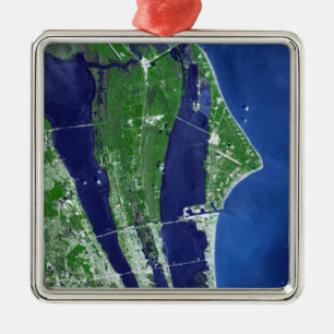 Das John- F. KennedyRaumfahrtzentrum Silbernes Ornament