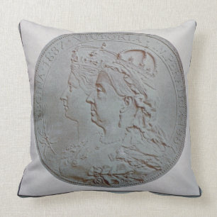 "Das Jubiläum 1837-87 der Königin" (Farbelitho) Kissen