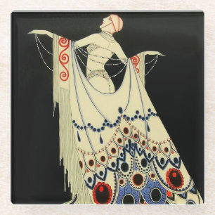 „Das Juwelenkleid“ Art Deco von Jose Carlos Glasuntersetzer