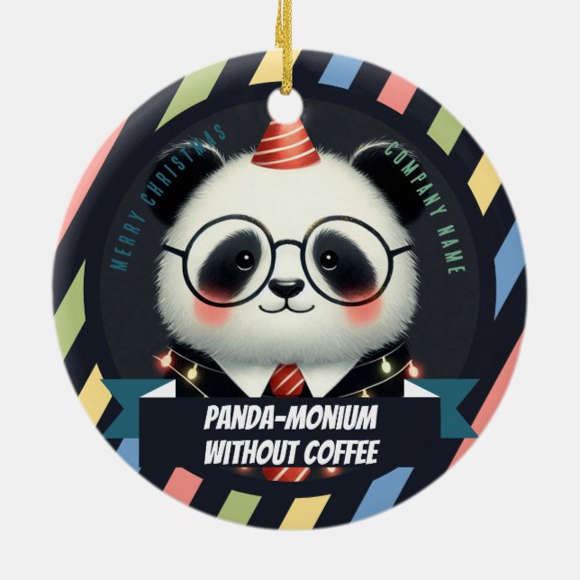 Das Kaffeedokument - Weihnachten im Büro Keramik Ornament (Hinten)