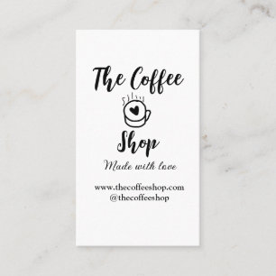 Das Kaffeehaus und das Website-Sozial-Media-Geschä Visitenkarte