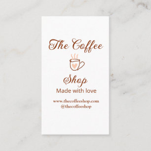 Das Kaffeehaus und Website Social Media Geschäft Visitenkarte