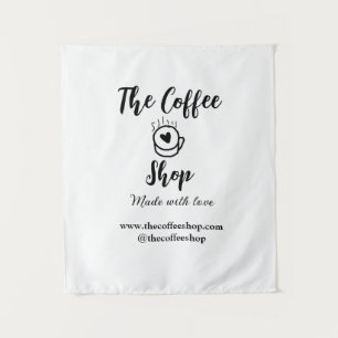 Das Kaffeehaus und Website Social Media Geschäft  Wandteppich