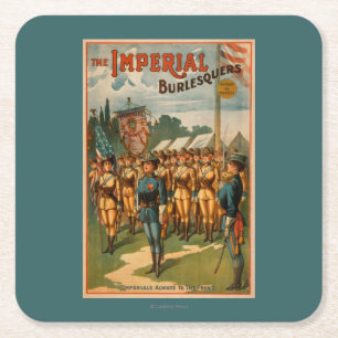 Das KaiserBurlesquers weibliche Soldat-Spiel Rechteckiger Pappuntersetzer