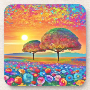 Das Kaleidoskop der Sonnenuntergang Getränkeuntersetzer