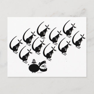 Das Känguru sprang über den Hippo Postkarte