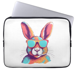 Das Kaninchen mit einer Brille verschmieren Laptopschutzhülle