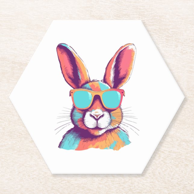 Das Kaninchen mit einer Brille verschmieren Untersetzer (Vorderseite)