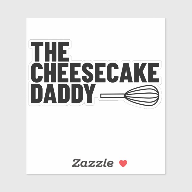 Das Käsekake Daddy-Logo weiß Aufkleber (Blatt)