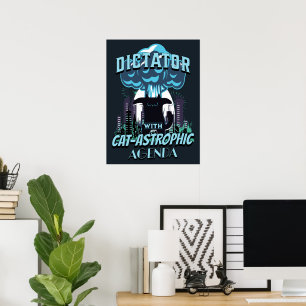 Das katastrophale Funny Cat Design Poster