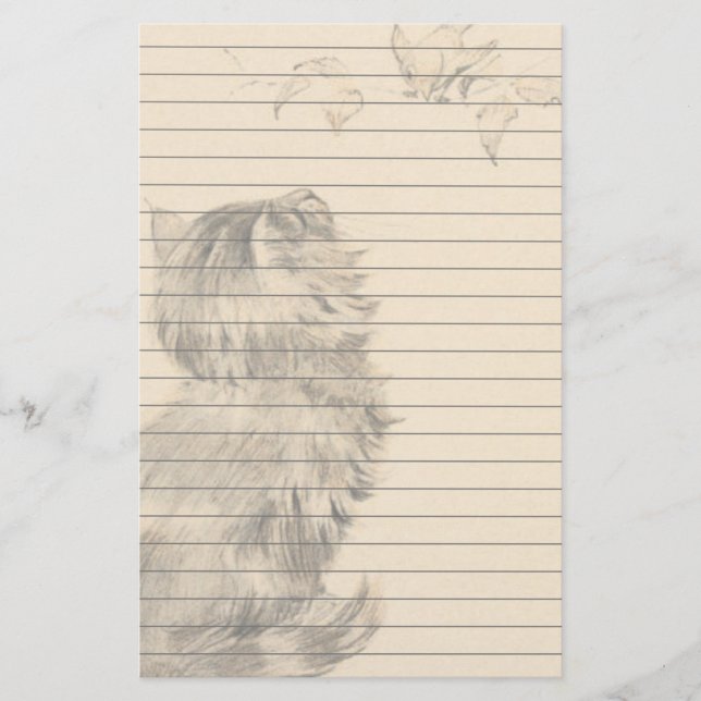 Das Kätzchen, das die Vögel aufpasst Briefpapier (Vorderseite)