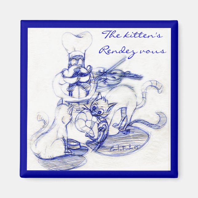 Das Kätzchen "rendez vous" Magnet (Vorne)