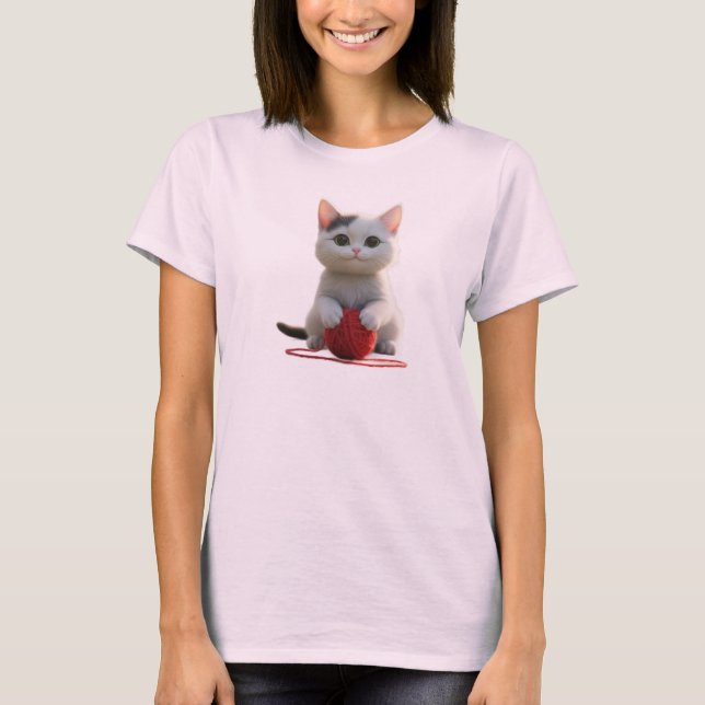 Das Kätzchen und das rote Garn T-Shirt (Vorderseite)