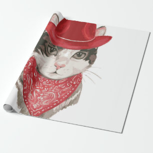 Das Katze-Vasel zeichne mit einem Hattier Geschenkpapier