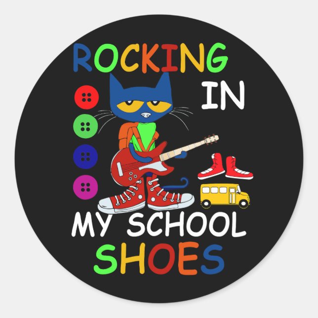 Das Katzenrocken in meiner Schule geht zurück zur  Runder Aufkleber (Vorderseite)