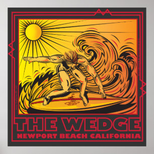 DAS KEIL-NEWPORT-STRAND-KALIFORNIEN-SURFEN POSTER