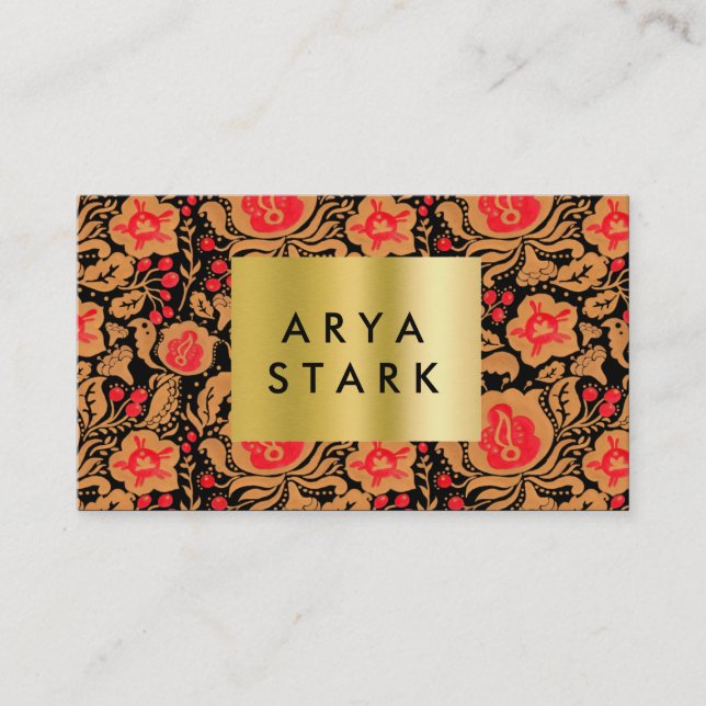 Das Khokhloma Kulture Muster Visitenkarte (Vorderseite)