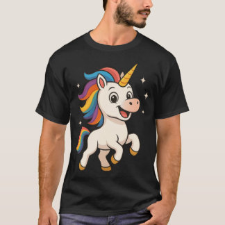 Das kichernde Regenbogen-Einhorn-Mädchen T-Shirt