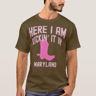 Das Kicken in Maryland Cowgirl Western Rodeo Boots T-Shirt