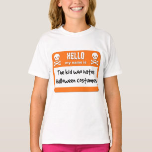 Das Kind, das Halloween-Kostüme hasst Name-Tag T-Shirt