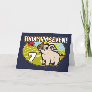 Das Kind ist 7. Geburtstag Heute bin ich sieben! N Karte