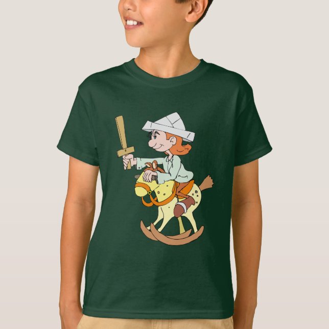 Das Kind reitet auf einem Reitpferd T-Shirt (Vorderseite)