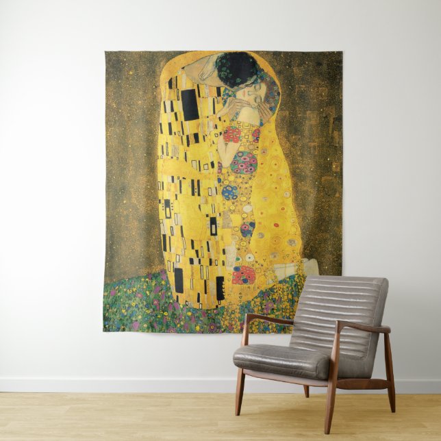 Das Kiss-Bild - Gustav Klimt Wandteppich (Beispiel)
