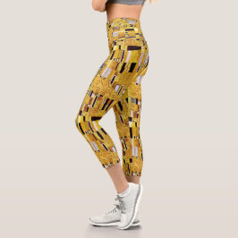 Das Kiss-Muster von Gustav Klimt, Art Nouveau Capri Leggings