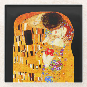 Das Kissbild von Gustav Klimt Glasuntersetzer