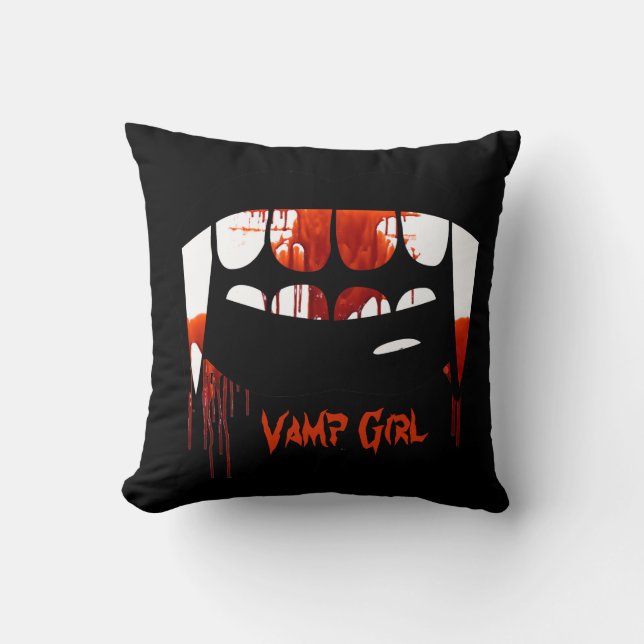 Das Kissen der Vampirvamp-Mädchen-Frauen (Vorderseite)
