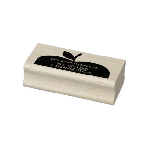 Das Klassenzimmer-Bibliotheks-Apple-Silhouette des Gummistempel