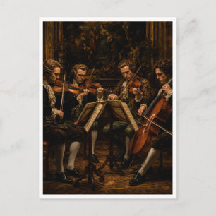 Das klassische Streichquartett - Vintage-Ölgemälde Postkarte
