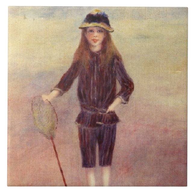 Das kleine Fischermädchen (von Pierre-August Renoi Fliese (Vorderseite)