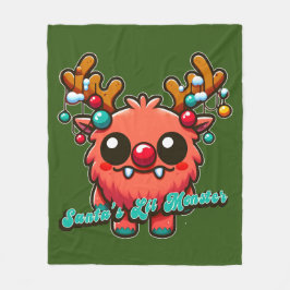 Das kleine rote Monster des Weihnachtsmanns Fleecedecke