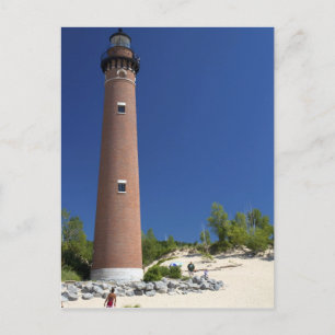 Das kleine Sable Point-Licht auf dem Michigan-See Postkarte