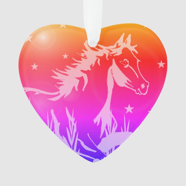 Das kleine süße Pony, die Regenbogenfarben Ornament (Vorderseite)