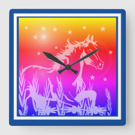 Das kleine süße Pony, pink Quadratische Wanduhr