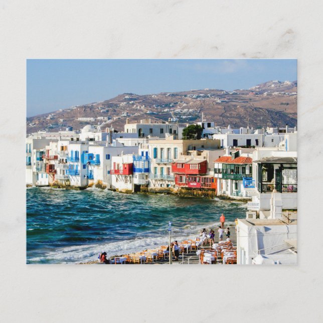 Das kleine Venedig, die Insel Mykonos. Postkarte (Vorderseite)