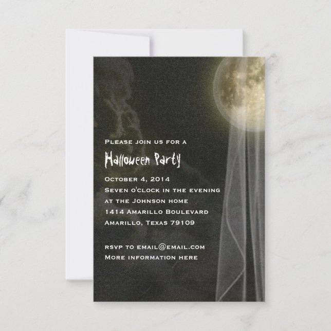 Das kleine Vollmond-Schwarz-NachtHalloween-Party Einladung (Vorderseite)
