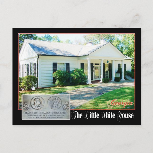 Das kleine Weiße Haus der FDR, wärme Quellen, GA Postkarte (Vorderseite)