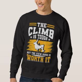 Das Klima ist recht steil, aber die Aussicht ist s Sweatshirt