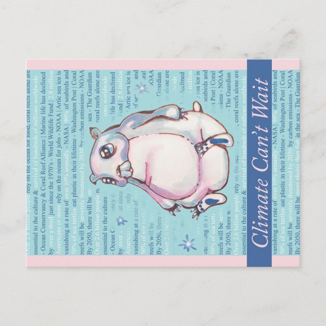 Das Klima kann den Eisbär nicht abwarten Postkarte (Vorderseite)