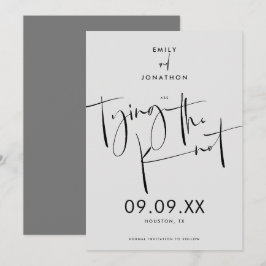 Das Knot Elegant Script Black Gray verbinden Save The Date