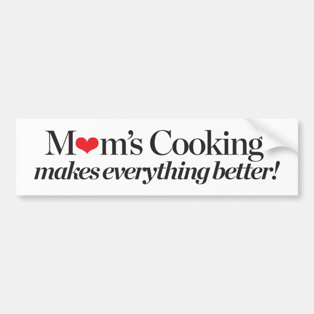 Das Kochen der Mama macht alles besser Autoaufkleber (Vorne)