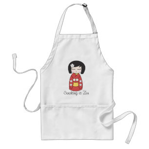 "Das Kochen ist Zen" Kokeshi Puppen-Schürze Schürze